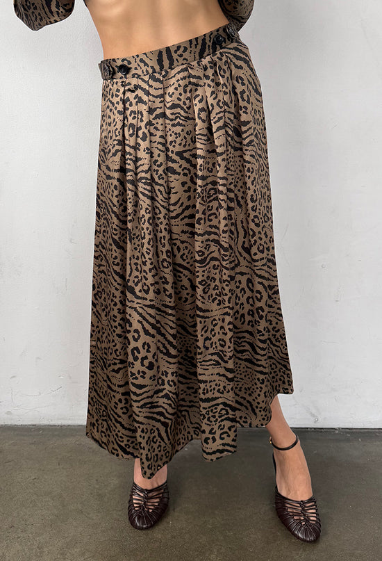 Colomba Skirt Leopard Print Silk Charmeuse