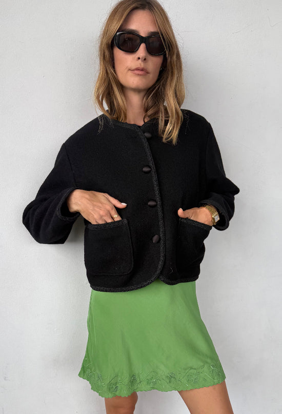 Simona Black Wool Coat