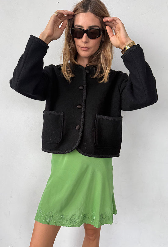 Simona Black Wool Coat