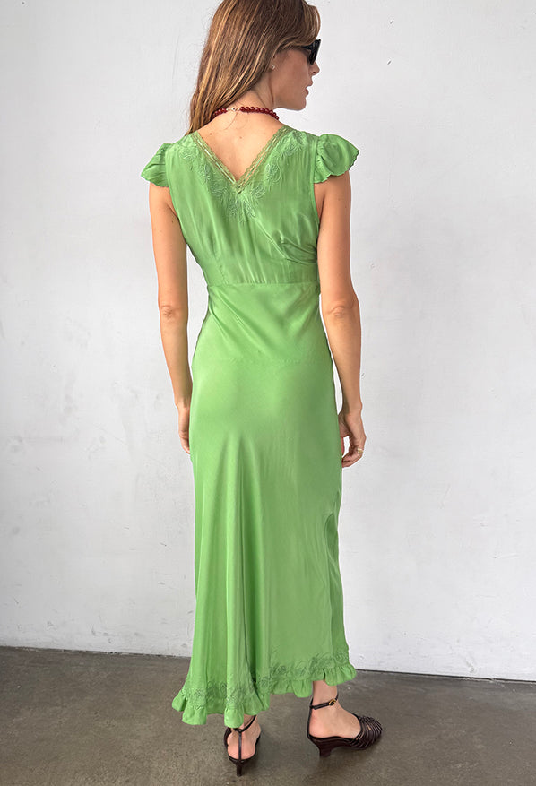 Isol Dress Jade Floral Embroidery