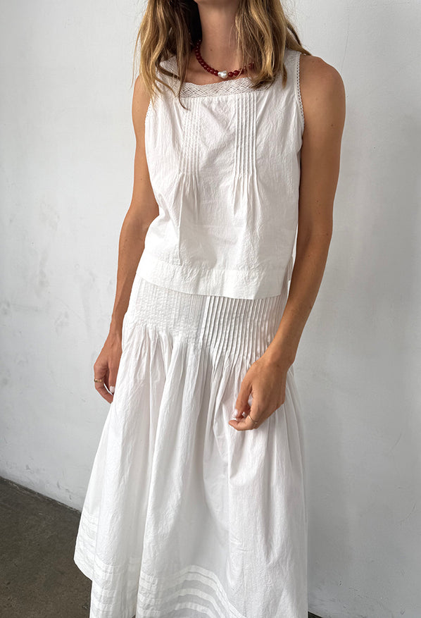 Lexi Top White Cotton Poplin