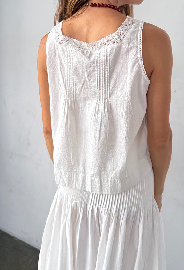 Lexi Top White Cotton Poplin