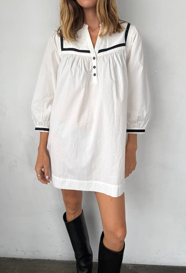 Helena Dress White Cotton Poplin