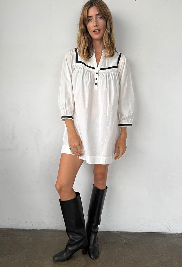 Helena Dress White Cotton Poplin