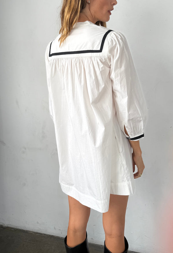 Helena Dress White Cotton Poplin