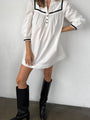 Helena Dress White Cotton Poplin
