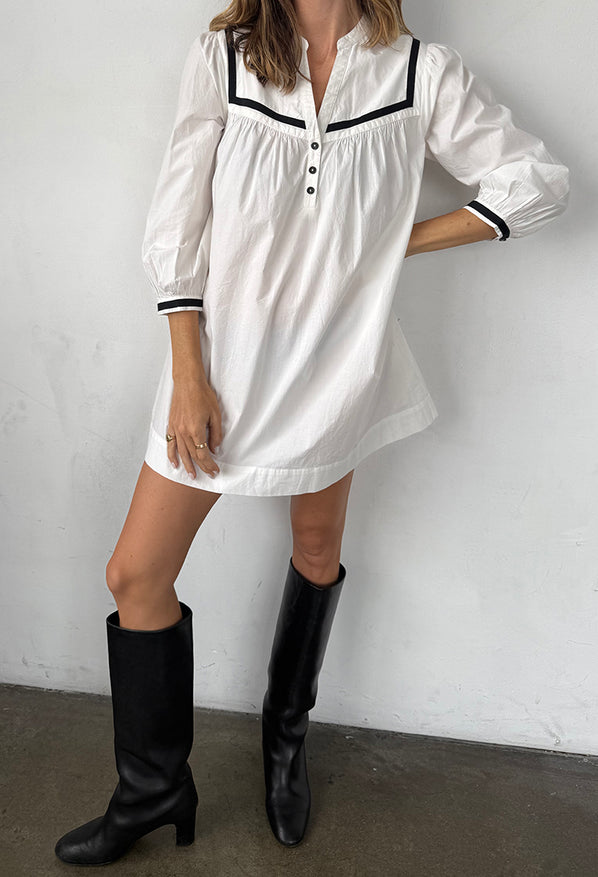 Helena Dress White Cotton Poplin