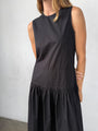 Jenetta Black Cotton Poplin Dress