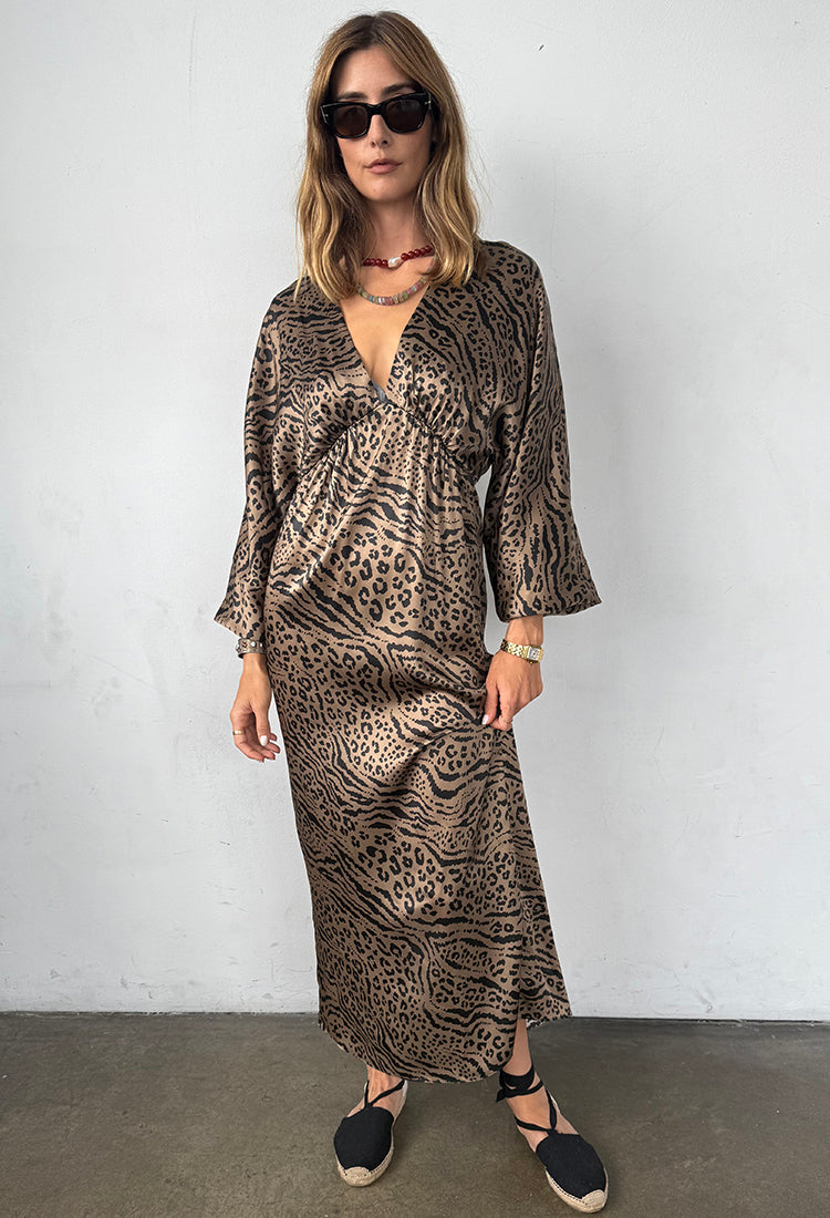 Asta Leopard Printed Silk Charmeuse Dress – Ciao Lucia