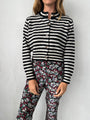 Firenze Black + White Stripe Cardigan