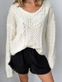 Chrissie Ivory Cable Knit Sweater