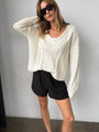 Chrissie Ivory Cable Knit Sweater