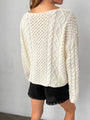 Chrissie Ivory Cable Knit Sweater