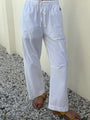Dania White Cotton Poplin Pant