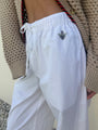 Dania White Cotton Poplin Pant