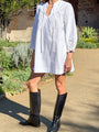 Tania White Cotton Poplin Dress