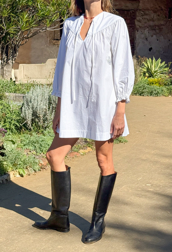 Tania White Cotton Poplin Dress