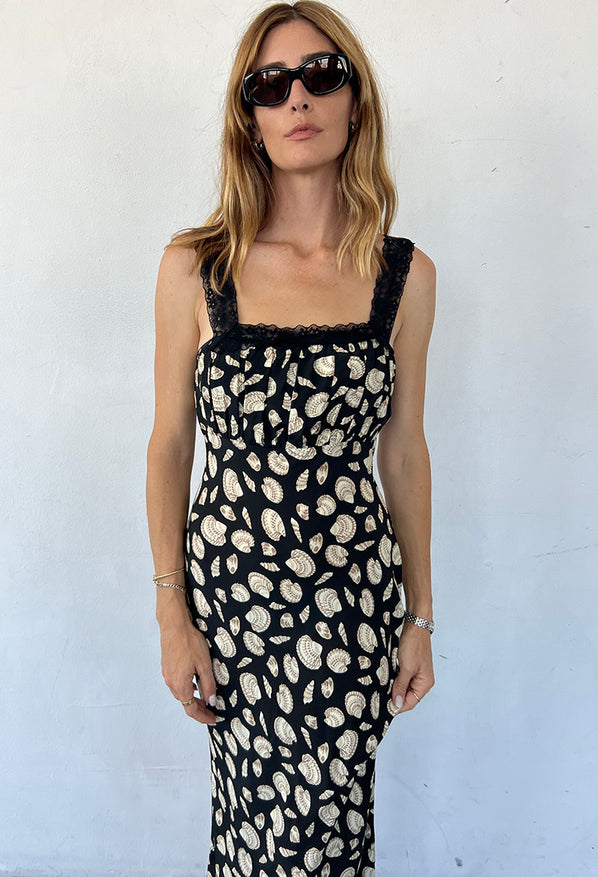 Fiore Shell Print Midi Dress