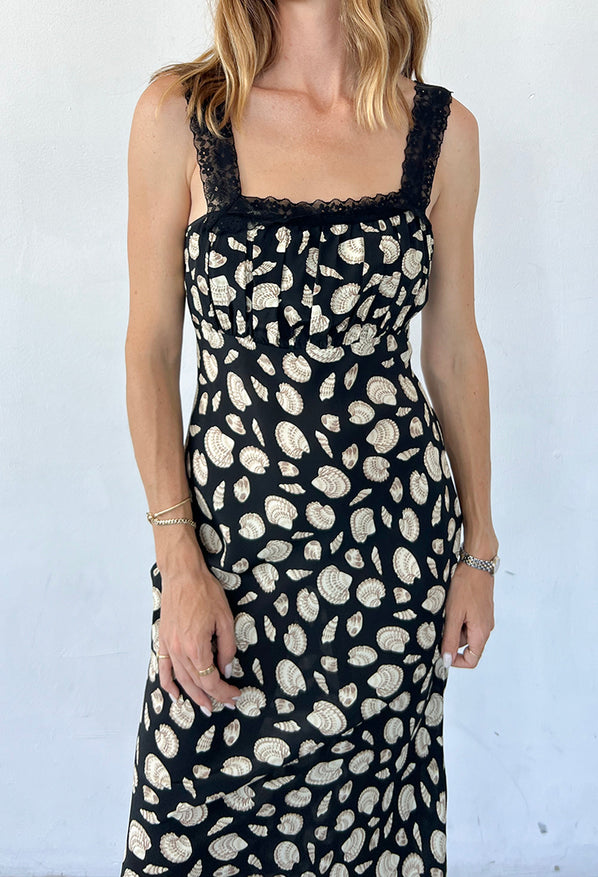 Fiore Shell Print Midi Dress
