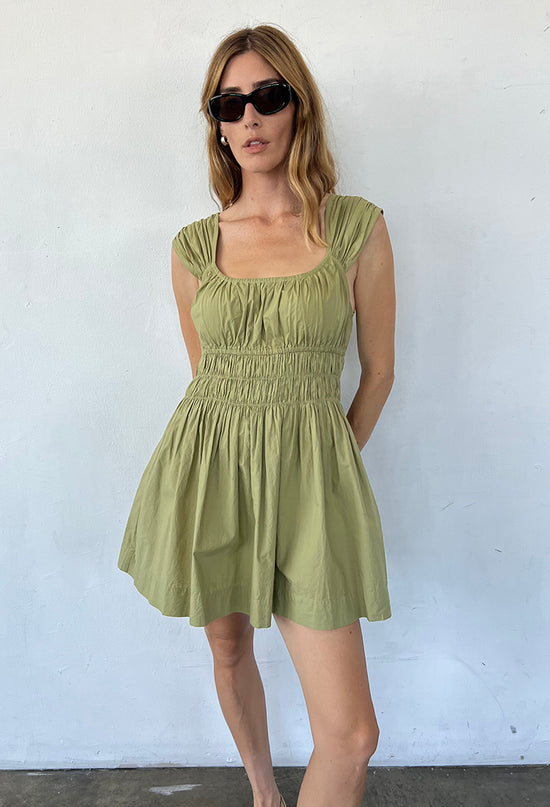Abella Khaki Washed Cotton Poplin Dress