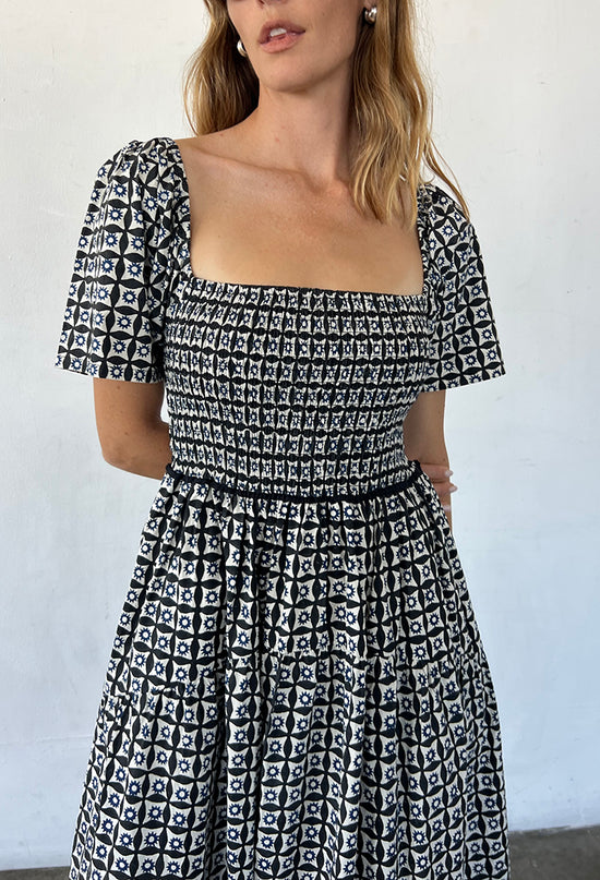 Cassani Solar Print Cotton Poplin Dress