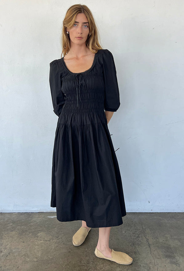 Andrine Dress Black Cotton Poplin