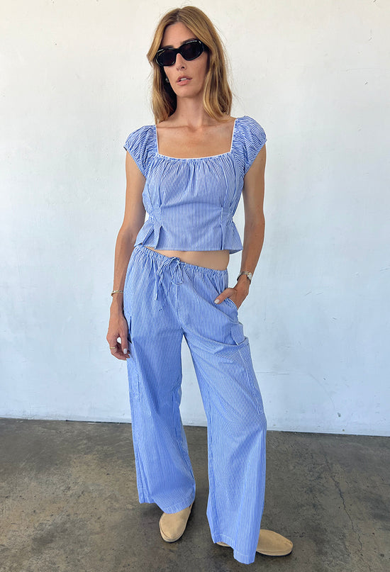 Lille Striped Cotton Poplin Top