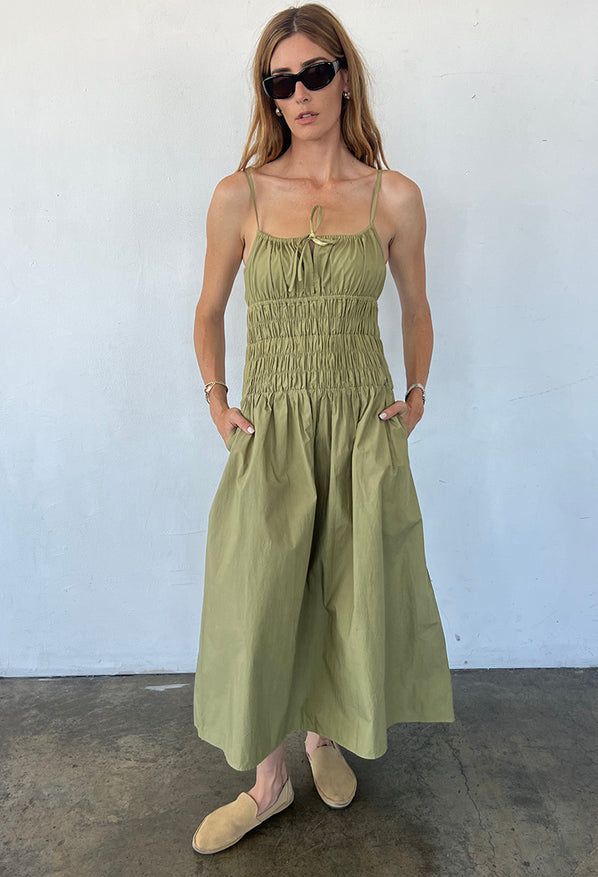 Russo Khaki Washed Cotton Poplin Dress