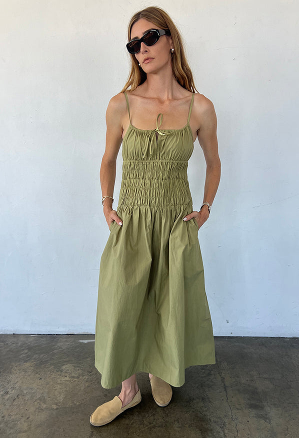 Russo Khaki Washed Cotton Poplin Dress