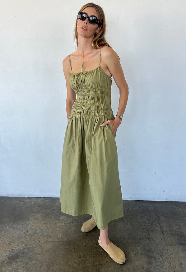 Russo Khaki Washed Cotton Poplin Dress
