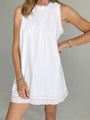 Ebba White Embroidered Cotton Dress