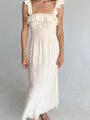 Amalie Cream Silk Dress