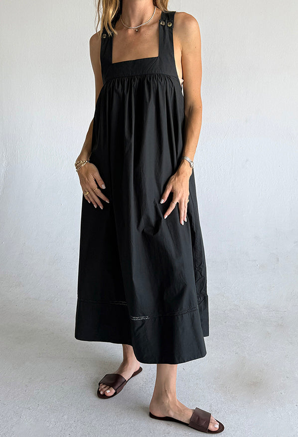 Laura Black Cotton Dress