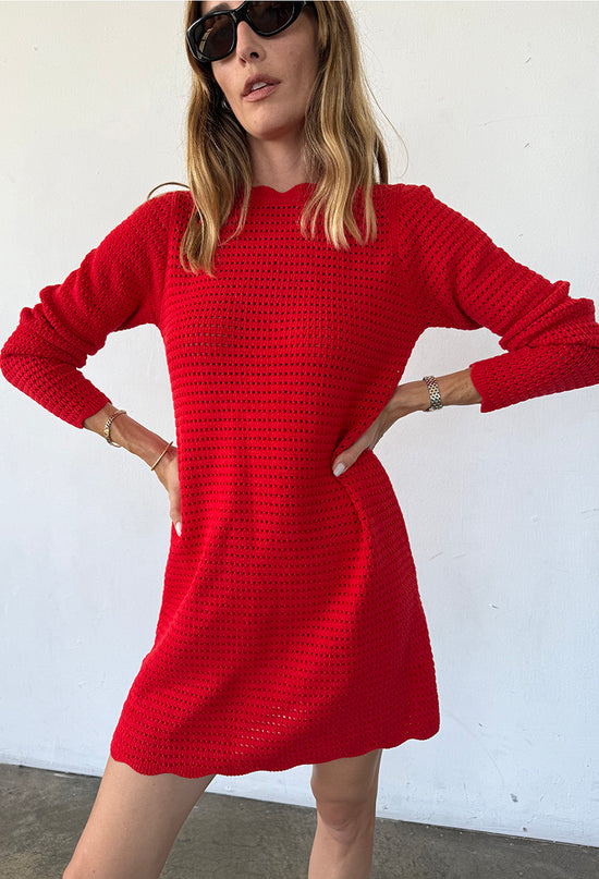 Faro Red Crochet Dress