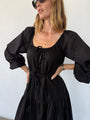 Noro Dress Black Cotton Voile