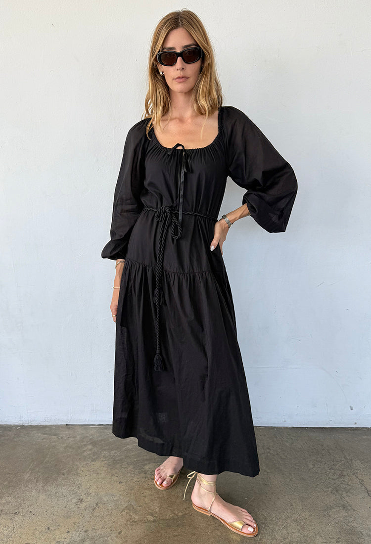 sophia koko salaki 黒ワンピース MADE IN ITALY Noro Dress Black Cotton Voile – Ciao Lucia