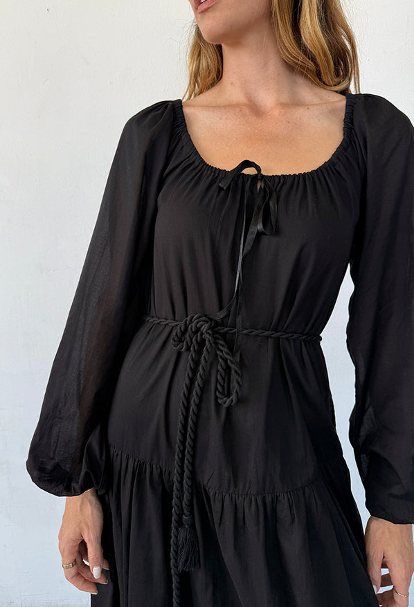 black cotton voile dress Noro Dress Black Cotton Voile Ciao Lucia