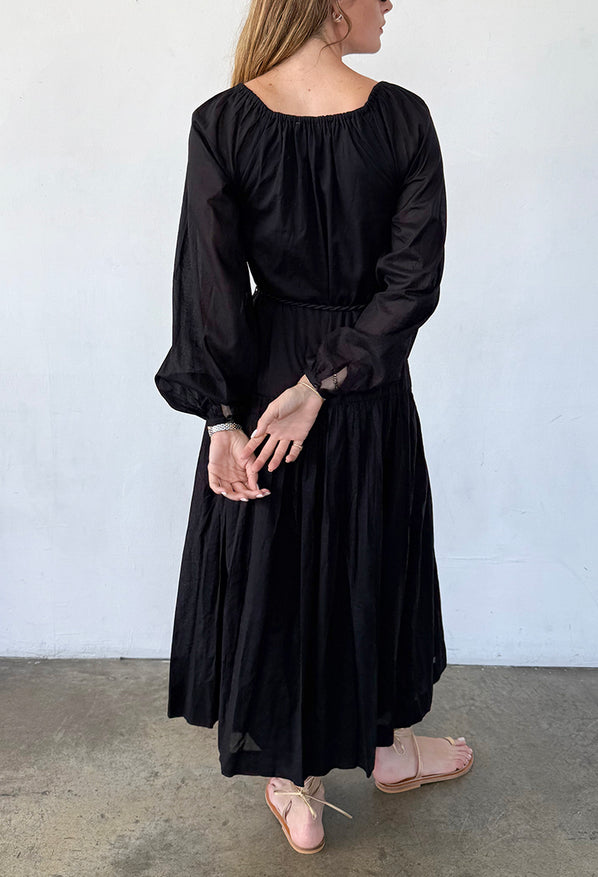 Noro Dress Black Cotton Voile