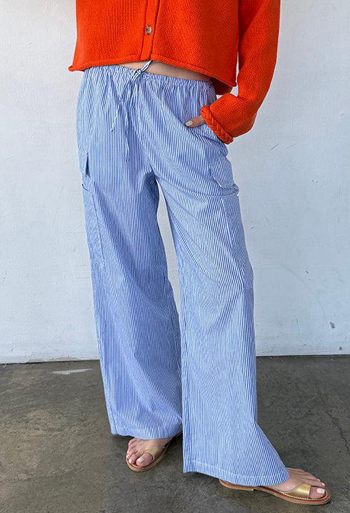 Marceau Striped Cotton Poplin Pant