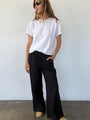 Margaret Black Cotton Poplin Pant