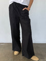 Margaret Black Cotton Poplin Pant