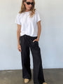 Margaret Black Cotton Poplin Pant