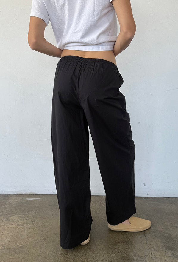 Margaret Black Cotton Poplin Pant