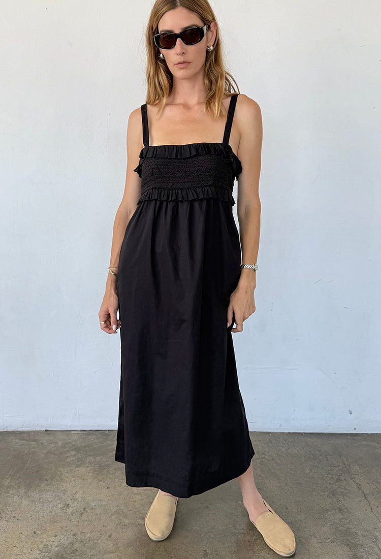 Dalla Dress Black Cotton Voile