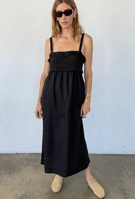 Dalla Dress Black Cotton Voile