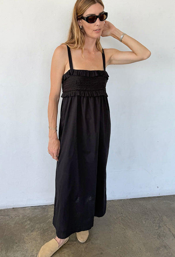 Dalla Dress Black Cotton Voile