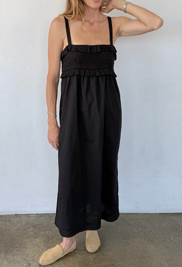 Dalla Dress Black Cotton Voile