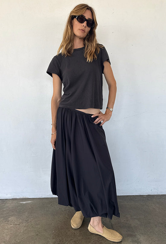 Marcella Black Jersey Bubble Maxi Skirt