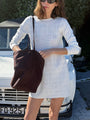 Inessa White Crochet Knits Dress
