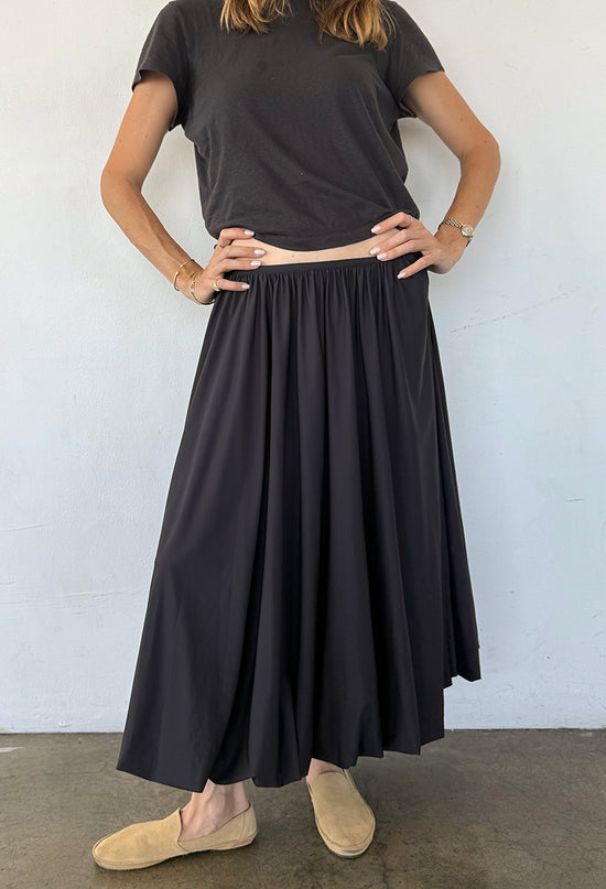 Marcella Black Jersey Bubble Maxi Skirt
